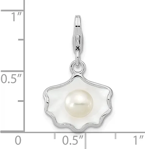 Miniatura 5 de Collar de plata de ley 925 con colgante de perlas cultivadas de agua dulce, concha marina, ostra fina, joyería para mujer, regalos para ella