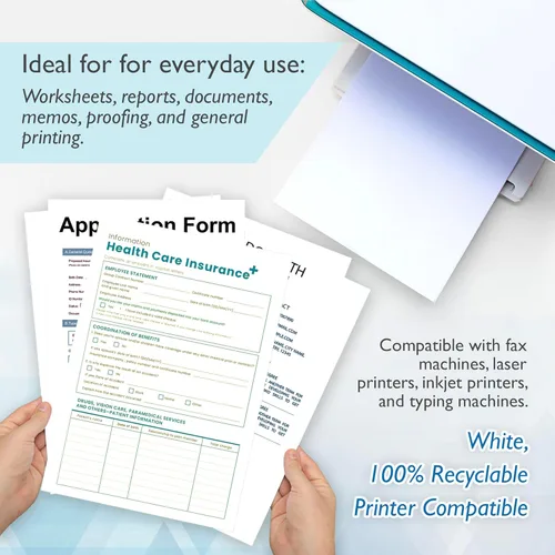 Miniatura 7 de BAZIC Products Papel en blanco para copia y multiusos - Papel de impresora blanco de 8.5" x 11" para máquinas de inyección de tinta, láser y fax