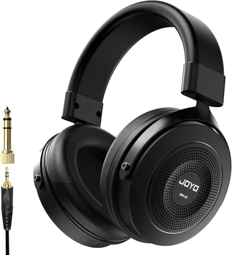 Miniatura 8 de JOYO Auriculares de estudio para grabación, cancelación de ruido sobre la oreja, para guitarra, teléfono celular, mezclador, amplificador, podcast