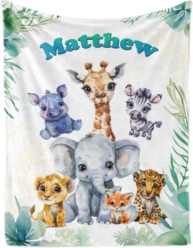 Miniatura 19 de Manta de bebé personalizada, manta con nombre personalizado para niños, bebés y adultos, mantas con animales personalizadas para niñas, niños