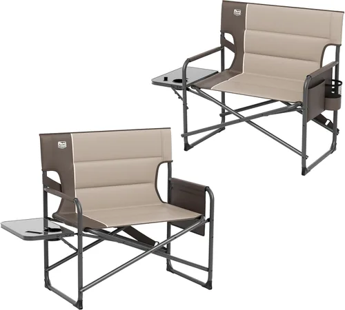 Miniatura 13 de Timber Ridge XXL - Silla de director – Silla de camping plegable resistente para adultos, capacidad de 500 libras, asiento acolchado extra ancho