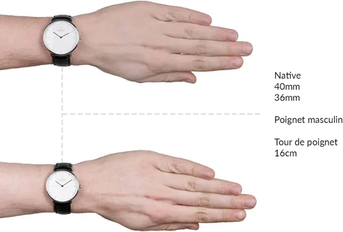 Miniatura 6 de Nordgreen Reloj de metal nativo escandinavo con esfera negra y correas intercambiables