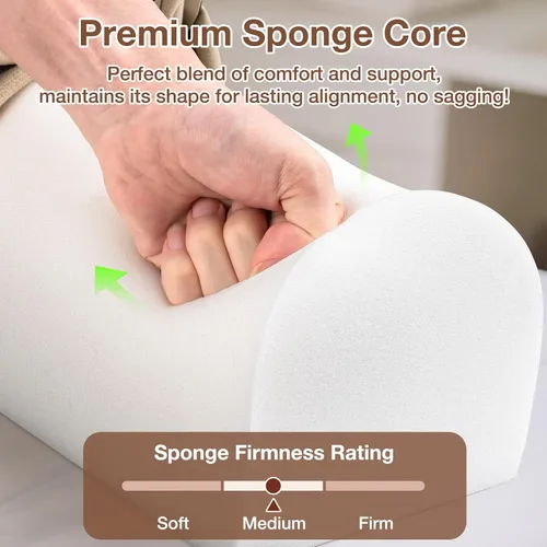 Miniatura 3 de Noverlife 3/4 Round Knee Bolster for Massage Table, 26x6x6 in Massage Pillow for Legs w/Strap Handle, PU Leather Massage Table Leg Bolster Massage