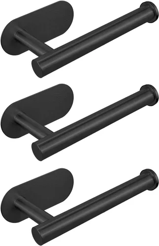 Miniatura 9 de Soporte para papel higiénico autoadhesivo, sin taladrar para baño, baño, baño, soporte de pared, acero inoxidable (dorado)