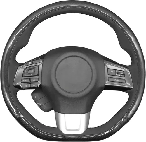 Miniatura 35 de MEWANT Funda de volante de automóvil transpirable cosida a mano para Subaru WRX 2015-2021 / WRX STI 2015-2021, accesorios para volante Subaru WRX