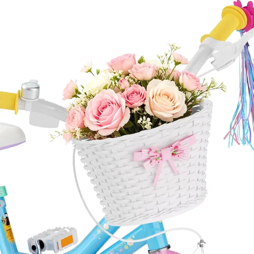 Miniatura 6 de KORIMEFA Bicicleta para niñas de 2 a 12 años, 12, 14, 16, 20 pulgadas, bicicleta para niños pequeños con ruedas de entrenamiento, bicicleta