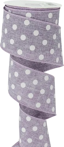 Miniatura 8 de HUIHUANG Cinta de lunares negros con alambre, 2.5 pulgadas x 10 yardas, arpillera de puntos blancos y negros con borde de alambre para manualidades