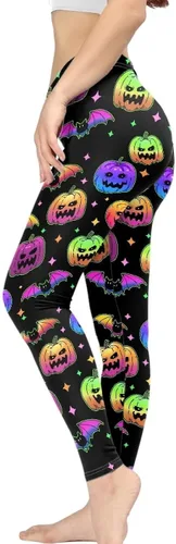 Miniatura 5 de Leggings de longitud flexible para mujer, pantalones suaves con estampado de flores de calavera colorida