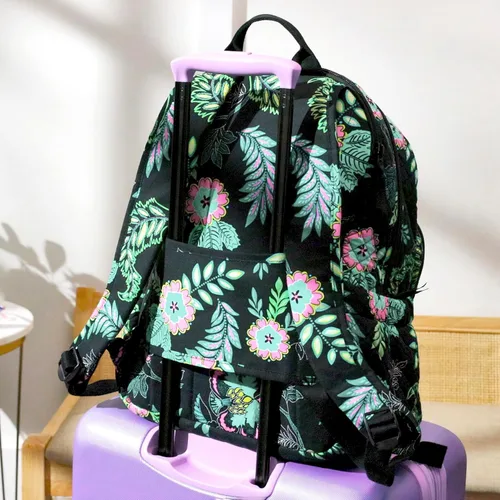 Miniatura 11 de Vera Bradley Mochila Campus de Algodón para Mujer, Climbing Ivy Green - Algodón reciclado
