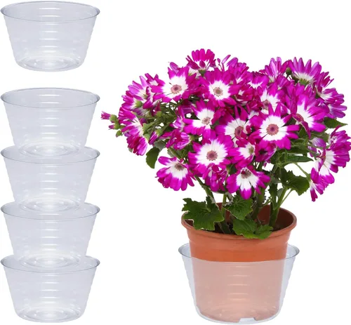 Miniatura 22 de Curtis Wagner Plastics - Platillos para plantas (paquete de 5), transparentes, redondos