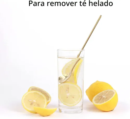 Miniatura 4 de 4 piezas de cucharas de café/té de 17 cm con mango largo, doradas, para té helado, espresso, cucharas largas de acero inoxidable para remover