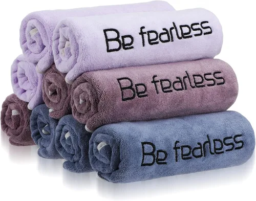 Peryiter 9 toallas de microfibra para gimnasio para hombres y mujeres, toallas de entrenamiento Soft Be Fearless para yoga, deportes, ejercicio,