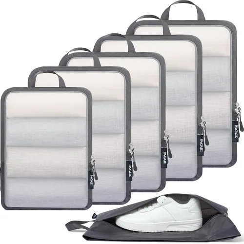 Miniatura 89 de BAGAIL 4 Set/6 Set Ultraligero Compresión Embalaje Cubos Organizador de Embalaje para Accesorios de Viaje Equipaje Maleta Mochila