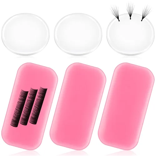 Miniatura 7 de Maitys 6 almohadillas de silicona para extensiones de pestañas para pestañas, reutilizables, adhesivas, de silicona, para extensiones de pestañas