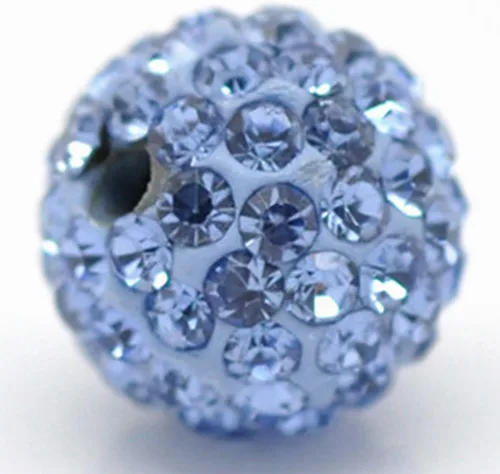 Miniatura 21 de RUBYCA Pave - Cuentas de arcilla de cristal checo para joyería Shamballa (20 unidades, 0.472 pulgadas, morado claro)