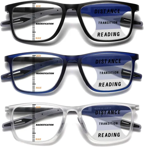 Miniatura 13 de Hubeye TR90 Gafas de lectura deportivas para hombres y mujeres, ultraligeras, flexibles, anti-luz azul (+1.25)