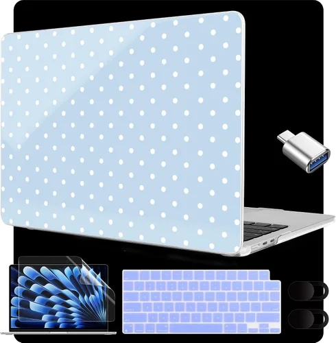 Miniatura 10 de MEEgoodo Funda para MacBook Air M5/M4/M3/M2 de 15 pulgadas 2026 2025 2024 2023, funda compatible con el modelo (A3448/A3241/A3114/A2941)