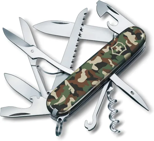 Miniatura 7 de Victorinox Huntsman - Cuchillo suizo del ejército, 15 funciones, cuchillo de bolsillo de fabricación suiza con hoja grande, destornillador, tijeras