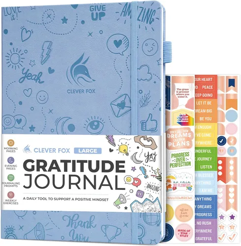 Miniatura 22 de Clever Fox Diario de gratitud grande – Diario de felicidad, positividad y afirmación – Cuaderno diario inspirador, 3 meses, 8.3 x 11 pulgadas