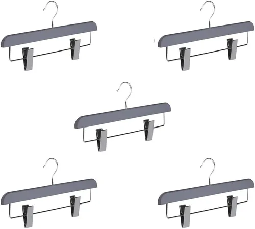 Miniatura 10 de Abs - Perchas de plástico para pantalones, perfectas para faldas, pantalones, pantalones de vestir, jeans y más, juego de 5 unidades, color dorado