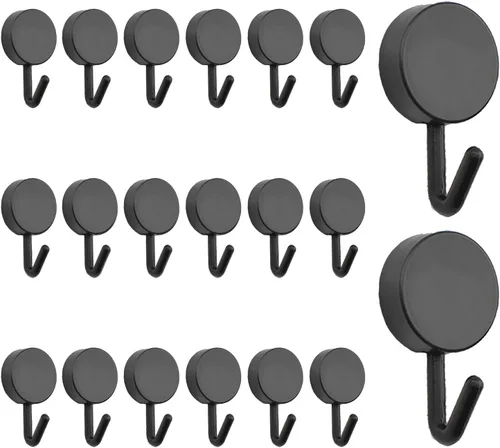 Miniatura 10 de MOROBOR Ganchos autoadhesivos, 20 ganchos de plástico resistentes para llaves de pared, soportes para calcetines para el hogar, cocina, baño, Blanco