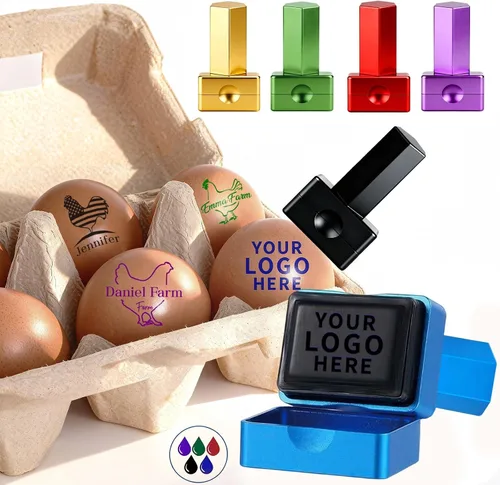 Miniatura 6 de Sello personalizado de huevo de gallina, sello de huevo personalizado para huevos frescos, sellos de tinta de cartón de huevos personalizados