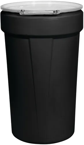 Miniatura 5 de Eagle Tambor de plástico de 55 galones con tapa, cerradura de palanca de metal, 39.1"x23.8" pulgadas, tambor de cabeza abierta para paquete de Negro