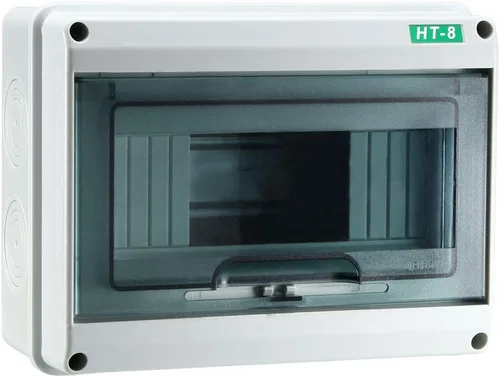 Caja transparente plástica de la protección de distribución de energía IP65 ABS para disyuntor interior en la pared 8 vías (7.874 inx6.102 inx3.622