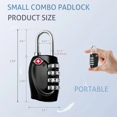 Miniatura 4 de Cerraduras aprobadas por la TSA para equipaje Cerraduras TSA para cerradura de caja de pistola Cerradura de combinación de 4 dígitos Cerraduras
