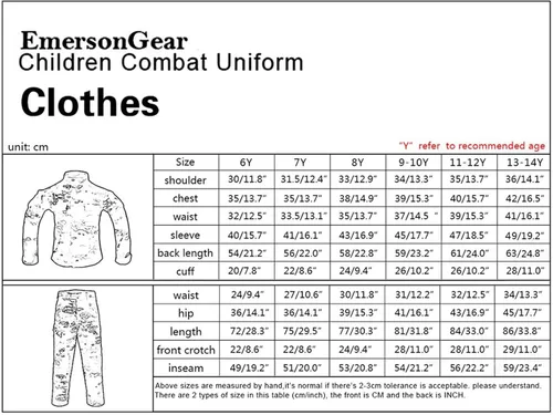 Miniatura 2 de Emersongear AOJQ - Uniforme de combate para niños de 6 a 14 años BDU militar táctico multicámara