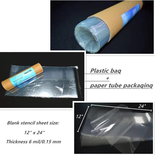 Miniatura 3 de BANLTRE Paquete de 10 láminas transparentes en blanco de 12 x 24 pulgadas de grosor para plantillas, hojas de plástico para manualidades