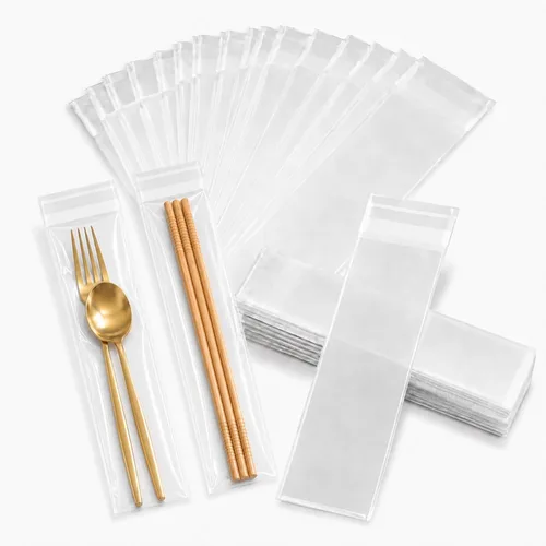 200 bolsas de celofán transparentes con autocierre adhesivo de 0.001 pulgadas, de plástico OPP para galletas horneadas y útiles para fiestas como
