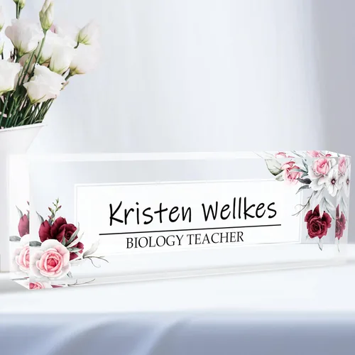 Miniatura 13 de Placa de nombre de escritorio personalizada, placas de identificación acrílicas para escritorio, decoración de oficina, regalos personalizados