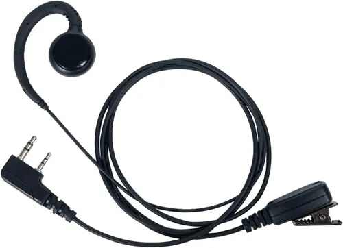 Auriculares giratorios en forma de C MIC PTT compatibles con Baofeng UV-5R BF-888S BF-F8HP UV-82 UV-82HP Kenwood Walkie Talkies Radio bidireccional