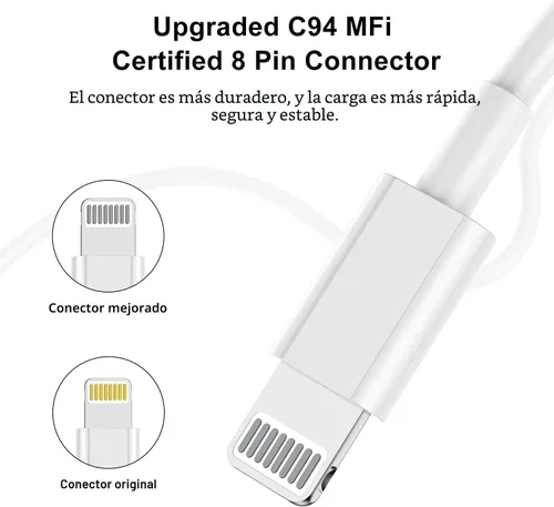 Miniatura 5 de Cable de carga rápida 2 en 1 para iPhone de 10 pies, cable de carga largo USB C a C/tipo C a Lightning para Apple iPhone 17 Pro Max/17 Air/16