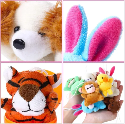 Miniatura 3 de Paquete de 24 huevos de Pascua rellenos con mini animales de peluche para niños, rellenos de cesta de Pascua, caza de huevos de Pascua, recuerdo