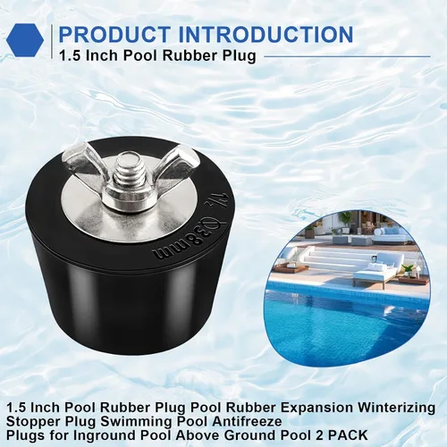 Miniatura 2 de Tapón de goma para piscina de 1.5 pulgadas, tapón de expansión de goma para piscina, tapones anticongelantes para piscina enterrada sobre el suelo