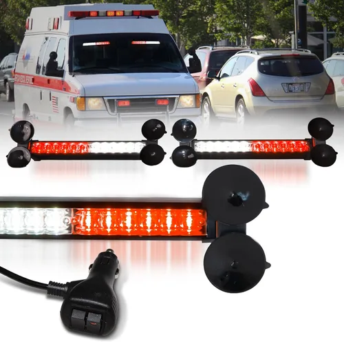 Miniatura 8 de LUMENIX Barra de Luces LED Estroboscópicas de Asesor de Tráfico de Emergencia de 2x12 Pulgadas para Ventana Delantera/Trasera Parabrisas 2-en-1