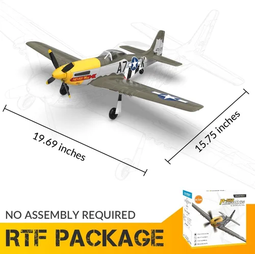 Miniatura 3 de Avión RC P51 Mustang sin escobillas de 4 canales - VOLANTEXR 19.685 in RC Aviones con estabilizador XPilot y acrobático 3D, aviones RC para adultos