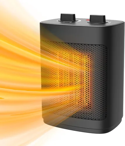 Calentador de espacio pequeño, calentadores portátiles de 1500 W para uso en interiores con termostato, calentador de escritorio de cerámica PTC