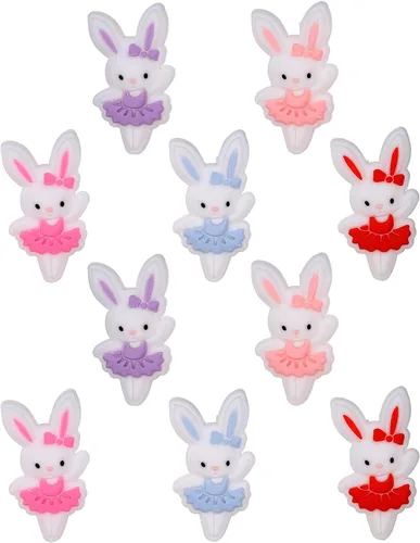 Miniatura 21 de 12 cuentas focales de silicona de animales para hacer llaveros con cuentas focales de ciervos para bolígrafos, pulseras de bricolaje, manualidades