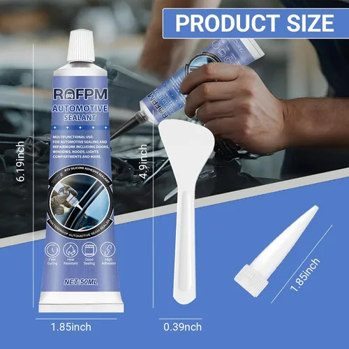Miniatura 7 de Adhesivo Sellador Automotriz para Reparación de Cuerpo de Coche, 100ml Pegamento para Cuerpo de Auto Resistente al Calor, Adhesivo de Silicona Negro