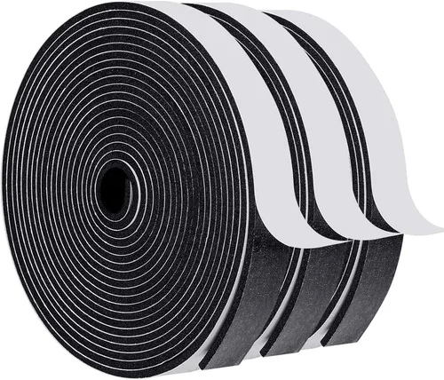 Miniatura 15 de MAGZO Burlete para puerta, 1 pulgada de ancho x 1/16 pulgadas de grosor, cinta adhesiva de espuma insonorizada para ventanas, 1 rollo total de 33