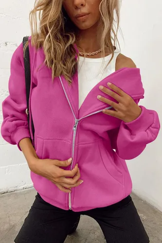 Miniatura 5 de Trendy Queen - Sudaderas con capucha Y2K con cremallera para mujer, de manga larga, para otoño, de gran tamaño, casual, con bolsillo