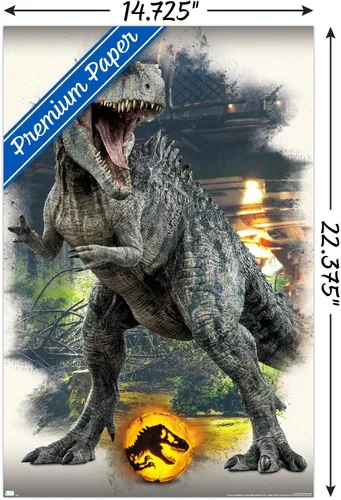 Miniatura 3 de Trends International Jurassic World: Dominion - Póster de pared focal Giganotosaurus, 14.725 x 22.375 pulgadas, paquete de póster y montaje prémium