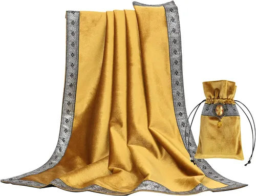 Miniatura 12 de Bolsa de cartas de tarot, mantel de mesa, mantel de tela de altar, brujería, astrología, adivinación, alfombrilla cuadrada de 25.6 x 25.6 pulgadas