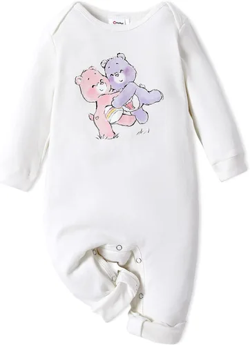 Miniatura 4 de AdoraCute by PatPat Care Bears - Conjunto de 3 mamelucos de manga larga de algodón unisex para bebé