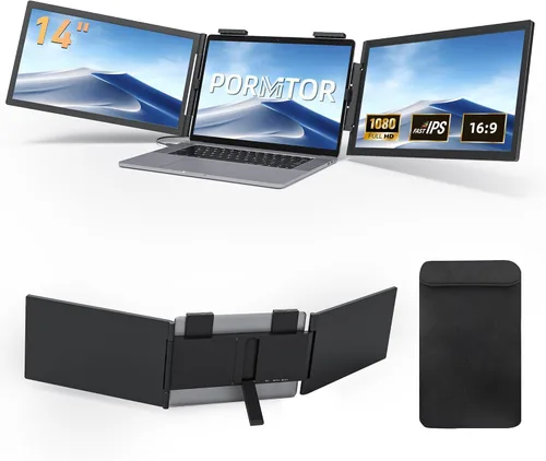 Miniatura 10 de Extensor de pantalla para laptop, 14 pulgadas FHD 1080P IPS Extensor de monitor para portátil con puerto USB C/HDMI, pantalla Plug and Play Monitor