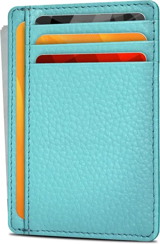 Miniatura 19 de Carteras de cuero Oak Leathers, delgadas y minimalistas con bloqueo RFID, tarjetero de bolsillo frontal para hombres y mujeres, Desnudo