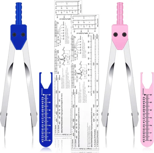 Tondiamo Paquete de 2 calibradores de electrocardiógrafos de electrocardiógrafos, herramienta de medición para médicos, enfermeras, estudiantes de